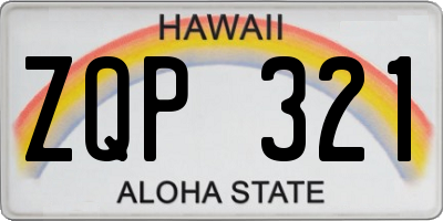 HI license plate ZQP321
