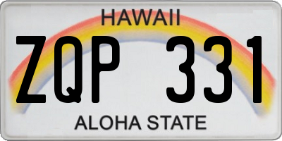 HI license plate ZQP331