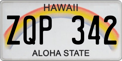 HI license plate ZQP342