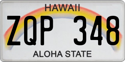 HI license plate ZQP348