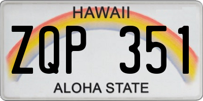 HI license plate ZQP351