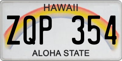 HI license plate ZQP354