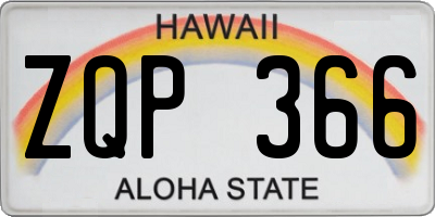 HI license plate ZQP366