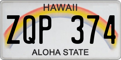 HI license plate ZQP374
