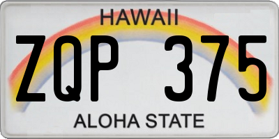 HI license plate ZQP375