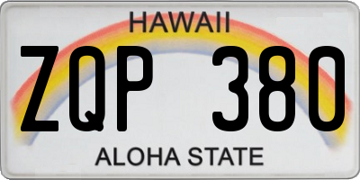 HI license plate ZQP380