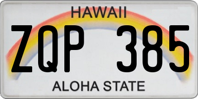 HI license plate ZQP385