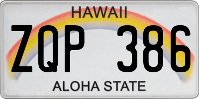 HI license plate ZQP386