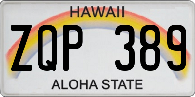 HI license plate ZQP389