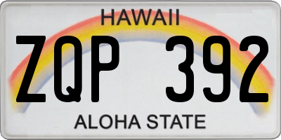 HI license plate ZQP392