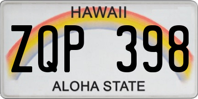 HI license plate ZQP398