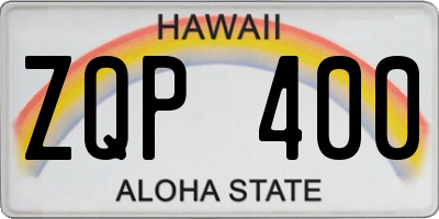 HI license plate ZQP400