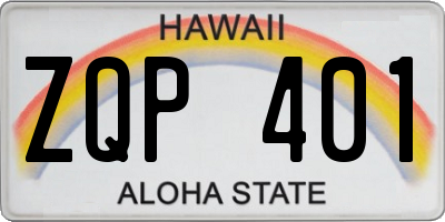 HI license plate ZQP401