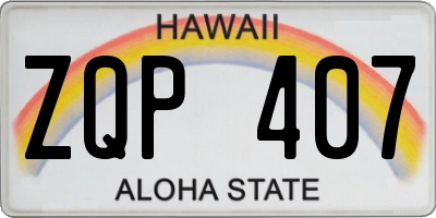 HI license plate ZQP407