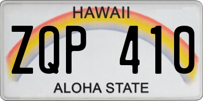 HI license plate ZQP410