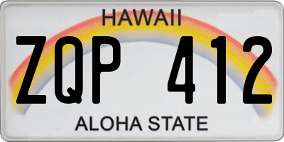 HI license plate ZQP412