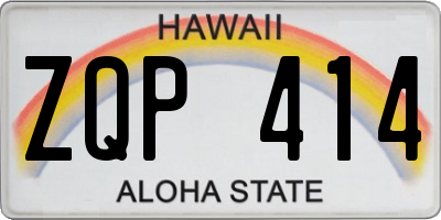 HI license plate ZQP414
