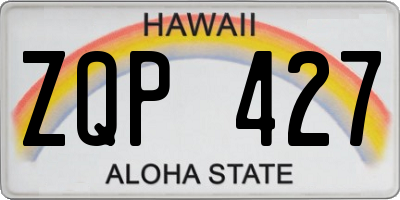 HI license plate ZQP427