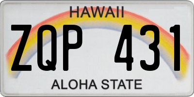 HI license plate ZQP431