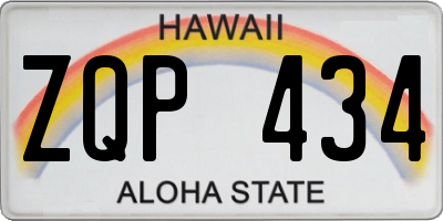 HI license plate ZQP434