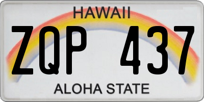 HI license plate ZQP437