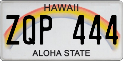 HI license plate ZQP444