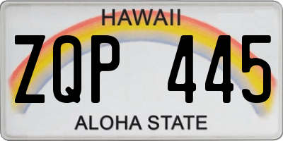 HI license plate ZQP445