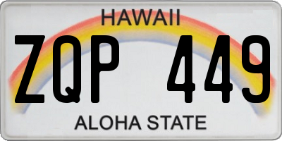 HI license plate ZQP449