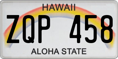 HI license plate ZQP458