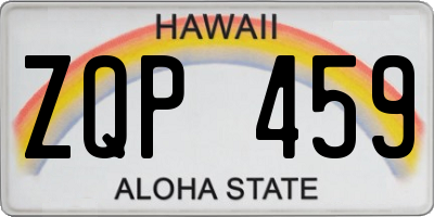 HI license plate ZQP459