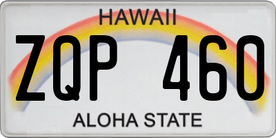 HI license plate ZQP460