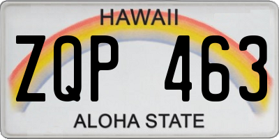 HI license plate ZQP463