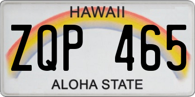 HI license plate ZQP465