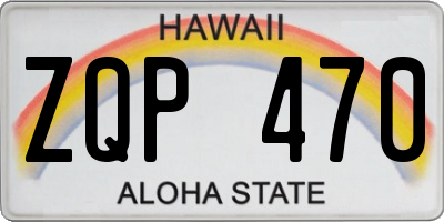 HI license plate ZQP470
