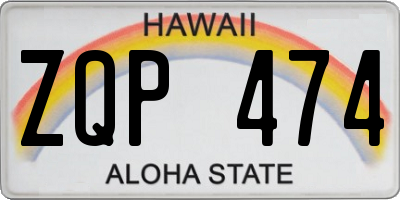 HI license plate ZQP474