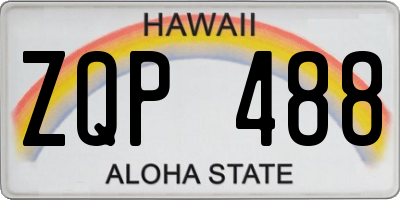 HI license plate ZQP488