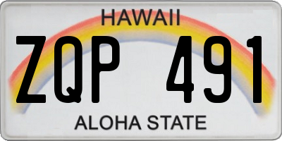 HI license plate ZQP491