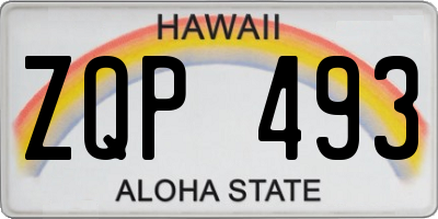 HI license plate ZQP493