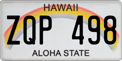 HI license plate ZQP498