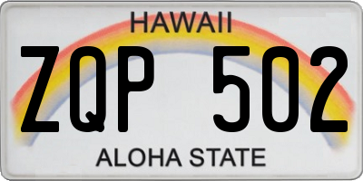 HI license plate ZQP502