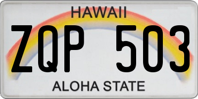 HI license plate ZQP503