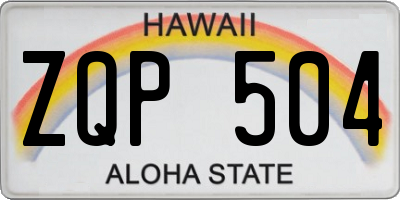 HI license plate ZQP504