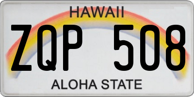 HI license plate ZQP508