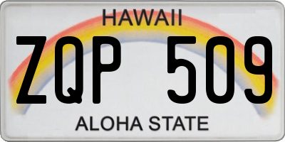 HI license plate ZQP509
