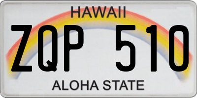 HI license plate ZQP510
