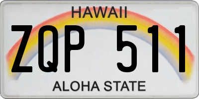 HI license plate ZQP511