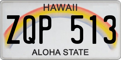 HI license plate ZQP513