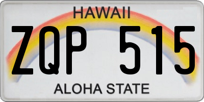 HI license plate ZQP515