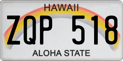 HI license plate ZQP518