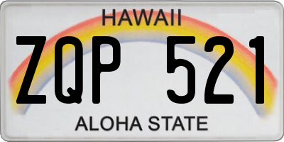 HI license plate ZQP521